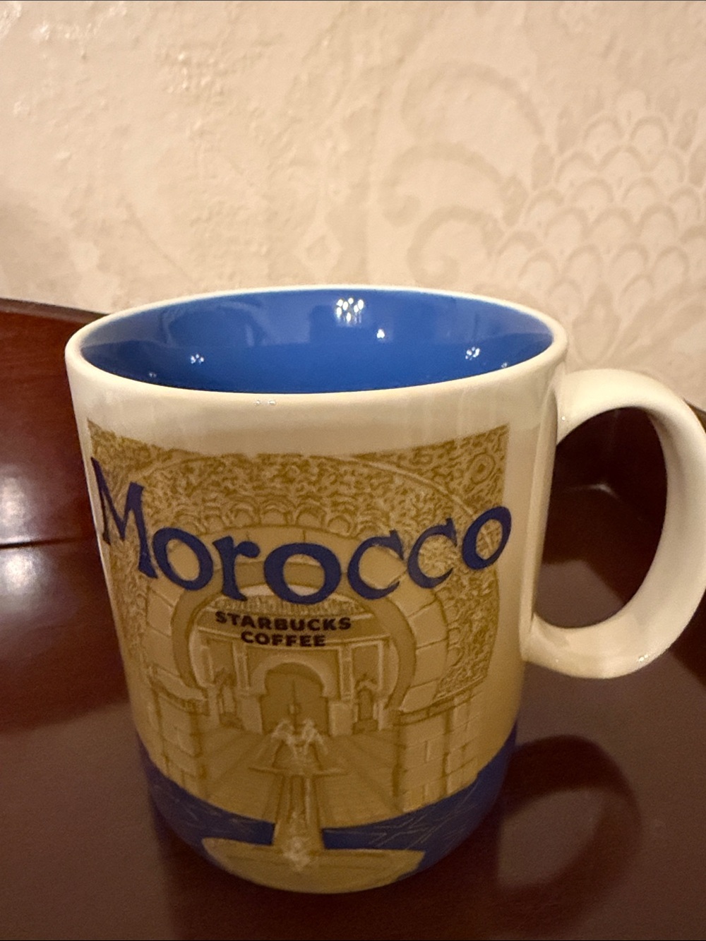 Starbucks Coffee 2016 Global Icon Collector Series Morocco Coffee Mug 16oz Blue